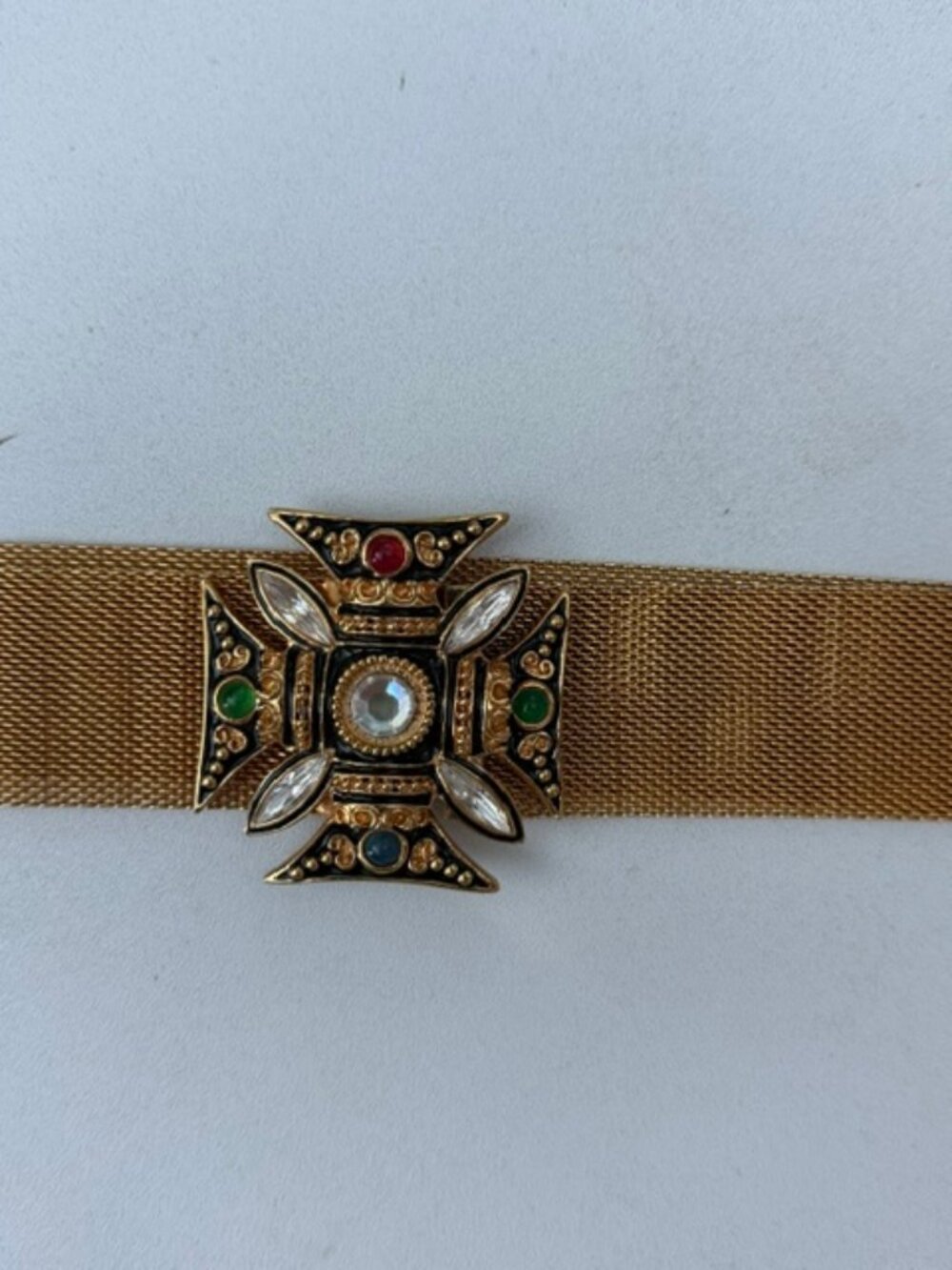 Gold Mesh Jeweled Belt